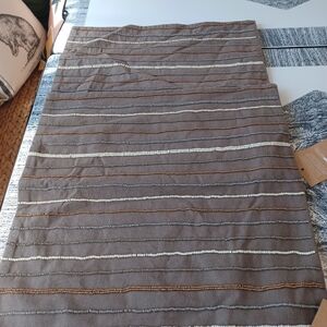 Pair of Striped and Beaded West Elm small cushion covers, NWT